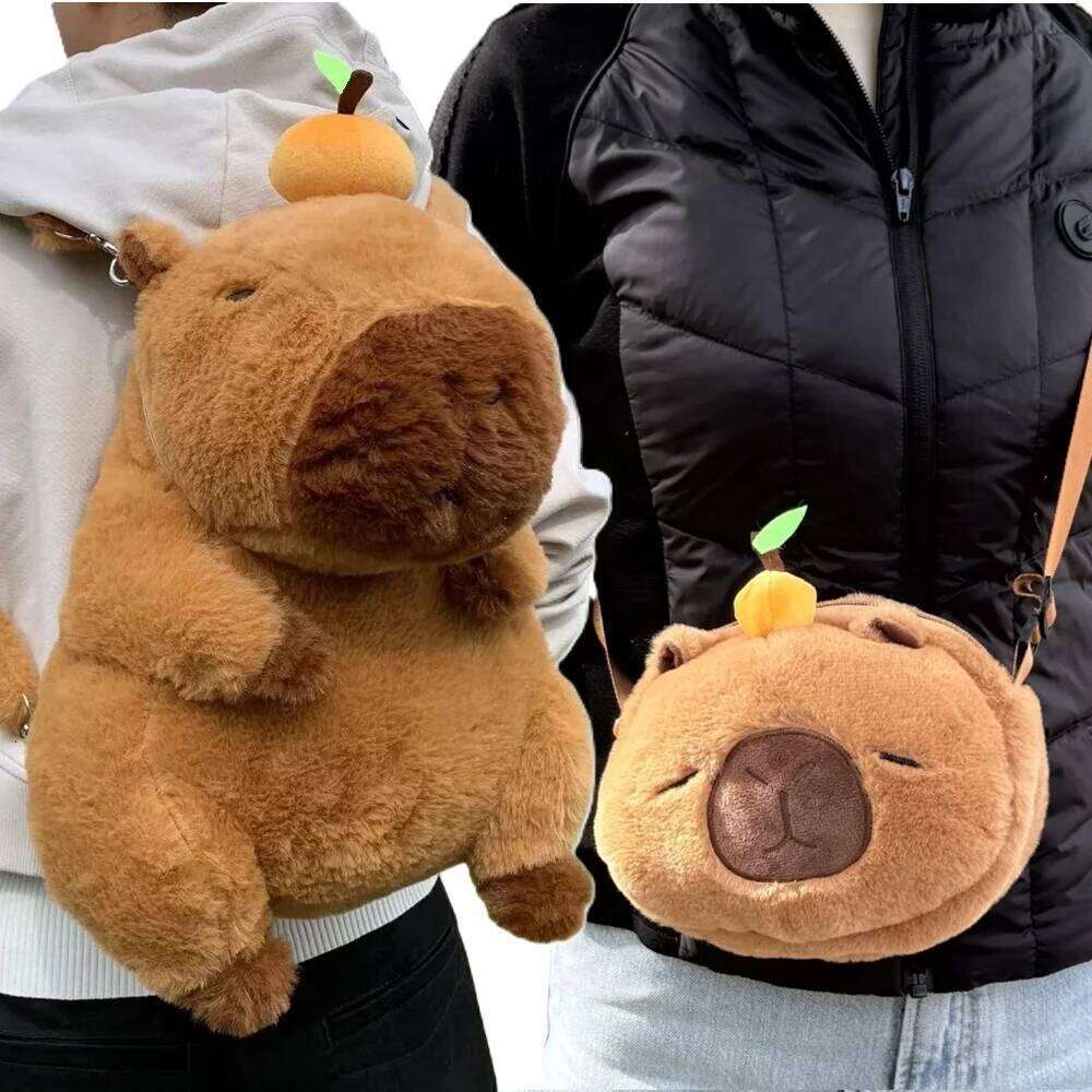 Hot Selling Capybara Backpack Kawaii Capibala Plushie Doll Fur Pendant Children's Shoulder Bag Mini Knapsack Bags Gifts For Christmas Designer Ba