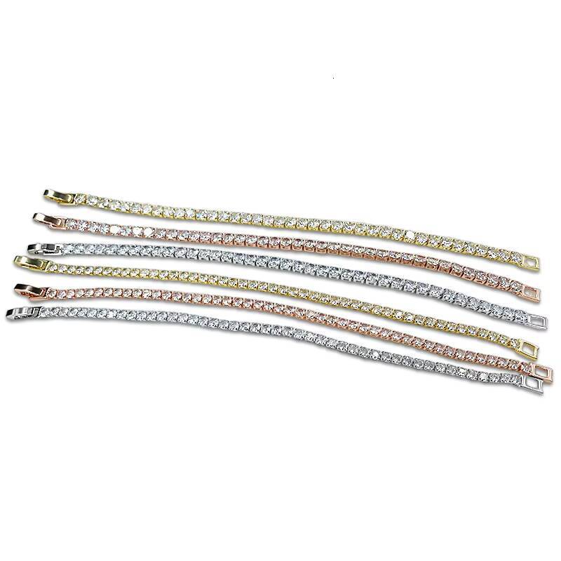 Pass Diamond Tester Bangles 925 Silver 2 3 4 5 6mm Diamond Chain VVS Moissanite Tennis Chain Cuban Bracelet for Women Men