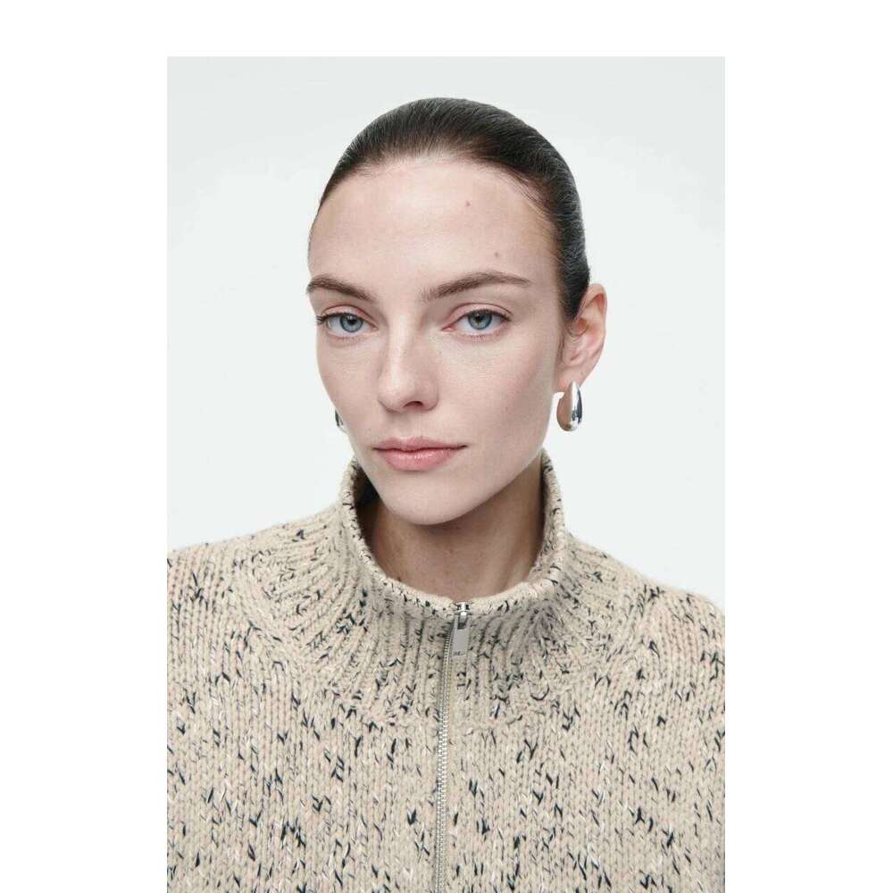 Ethereal MD 2025 Cos Spring New Style Of Women's Casual Version Blended Texture Zipper Cardigan 250728