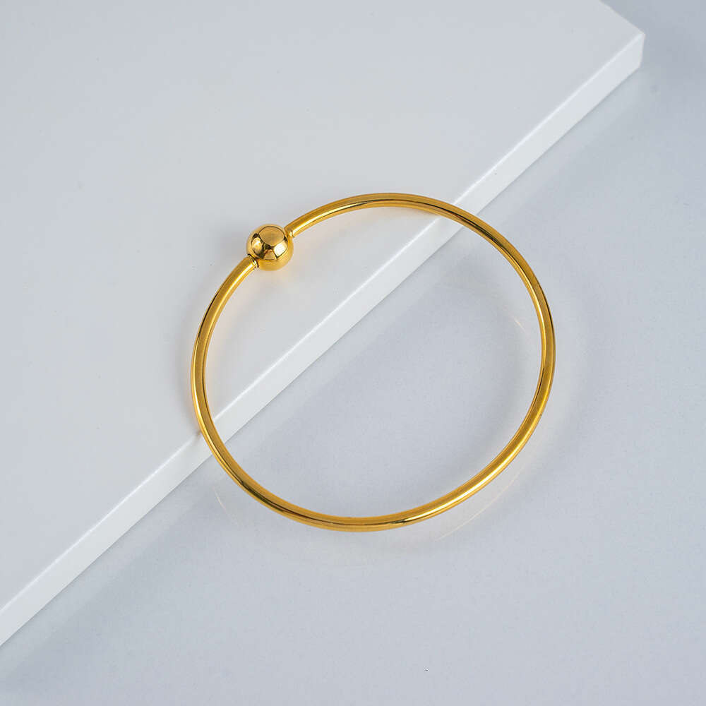 Fashion Stainless Steel Style Gold-Plated Small Waist Adjustable Plain Band Non-Fading Design Sense Bracelet