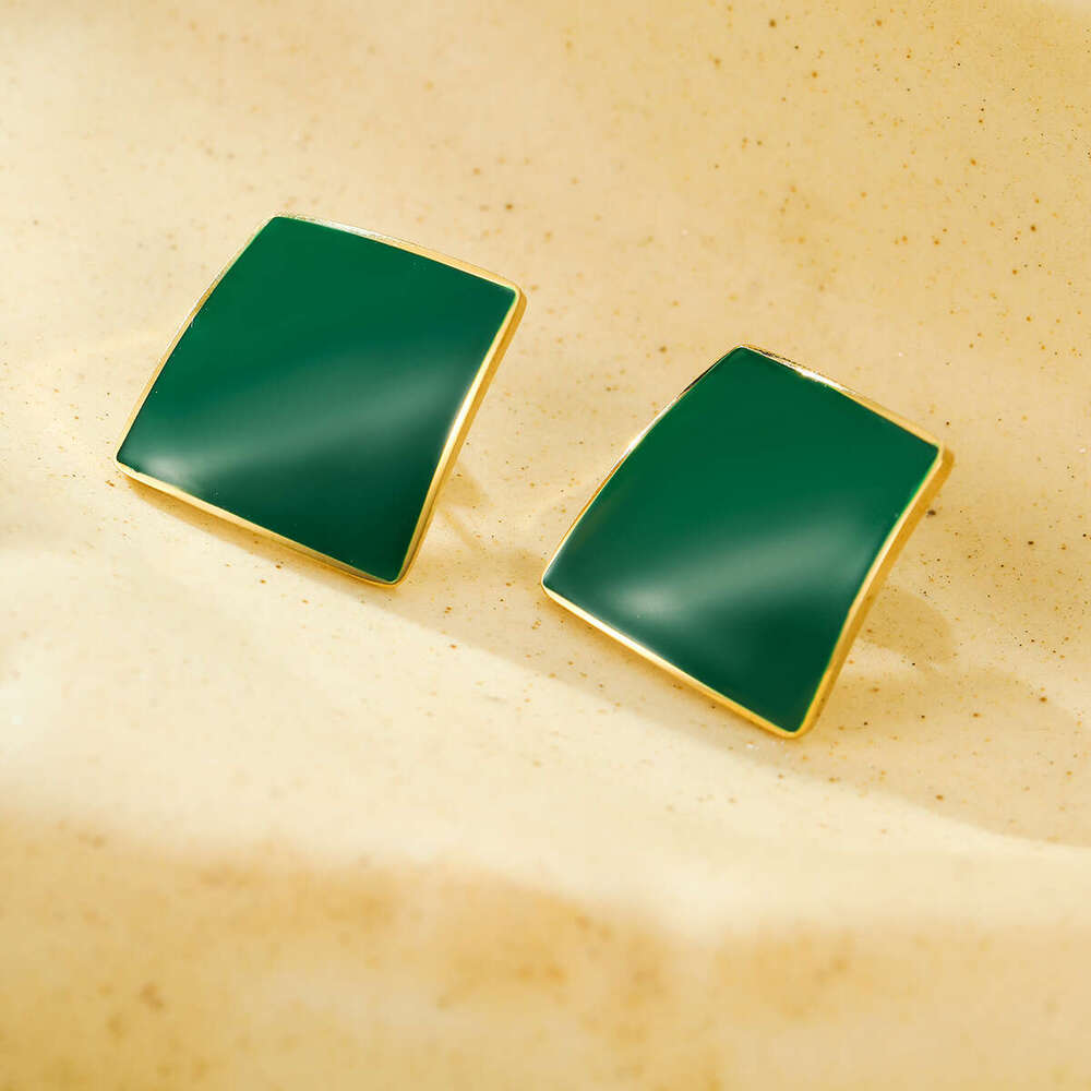 Geometric Square Stainless Niche Design Sense Light Titanium Steel Earrings