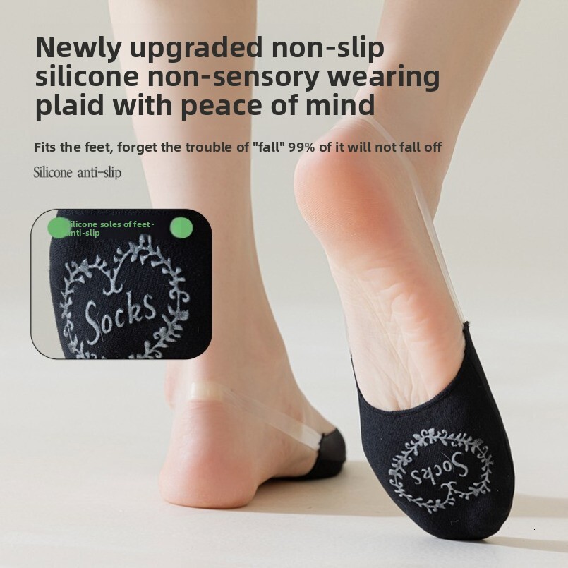 High Heel Non-Slip No-Slip Half Foot Strap Women Summer Thin Cotton Sole Half-Length Individually Packaged Socks