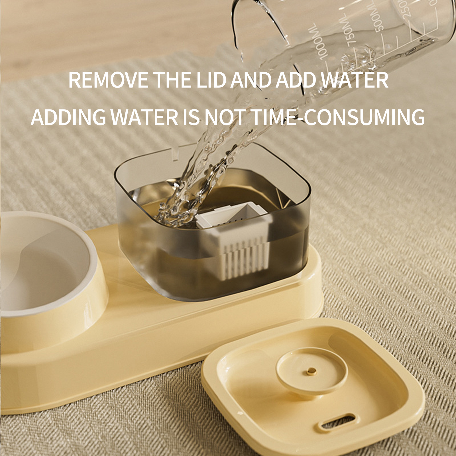 Cat automatic water dispenser with dry wet separation integrated 2-in-1 dog feeding universal pet supplies dropshipping