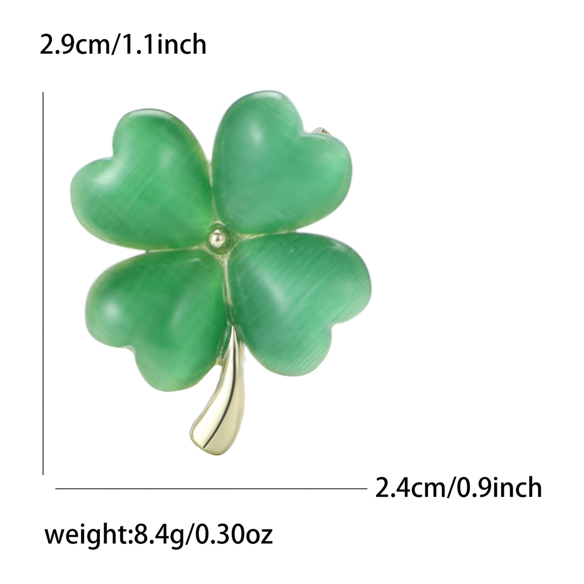 Gold Tone Four - Leaf Clover Brooch With Pearl - Like Petals Elegant Daily Jewelry And Gift For Her High Quality And Stylish Jewelry