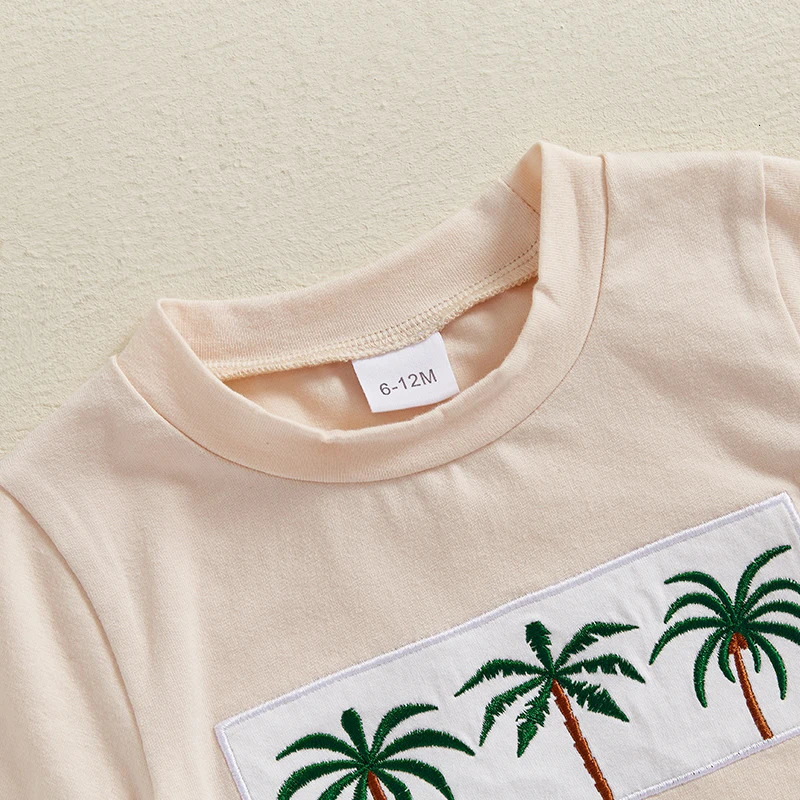 Toddler Baby Boy Summer Outfits Short Sleeve Embroidered T Shirt Tees Striped/Plaid Shorts Infant Clothes Set 250729