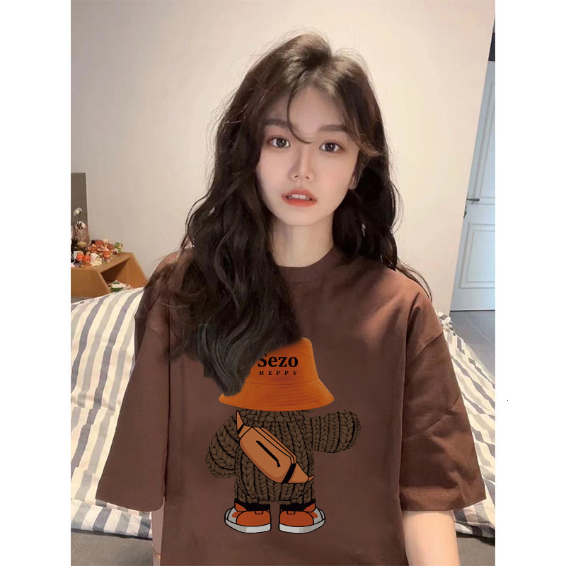 2025 pure cotton short sleeved women's T-shirt summer new high-end plus size casual versatile loose round neck basic shirt top new designer T-shi