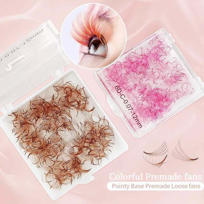 6D Premade Color Eyelashes Promade Colored Premade Fans Lash Extensions Pre Made Bouquet Eyelash Extension Blue Light Dark Brown Z250730