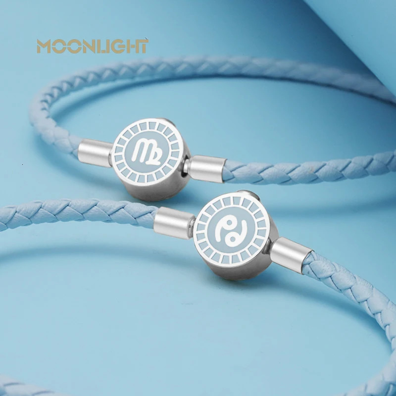 MOONLIGHT 12 Bracelets Charm Leather Bracelet Scorpio Virgo Sagittarius Pisces Women Couple Birthday Jewelry Gifts 250730