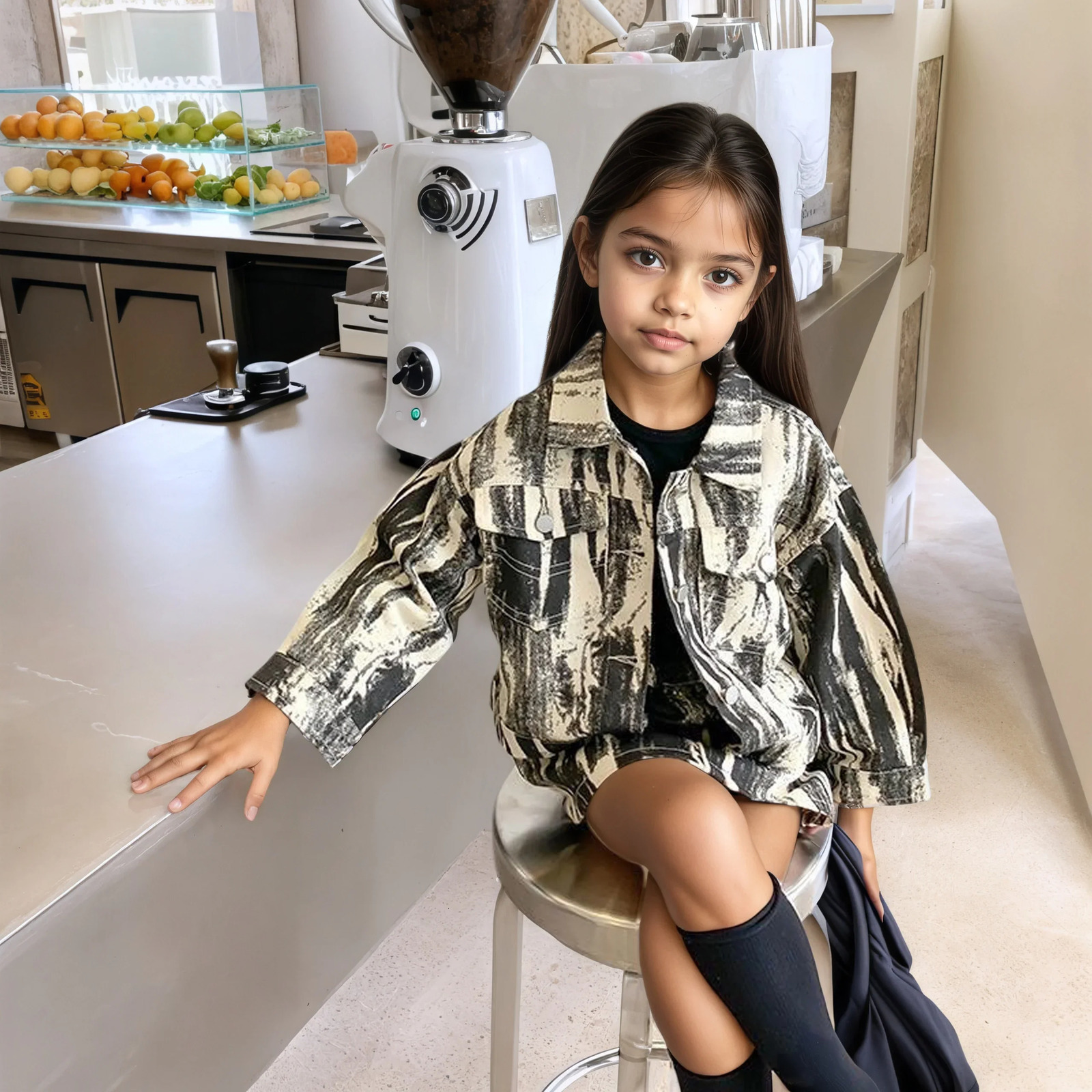 Fashion Baby Girl Cotton Jean Striped Clothes Set JacketSkirt 2PCS Infant Toddler Denim Clothing Set Outfit Baby Clothes 1-10Y 250729