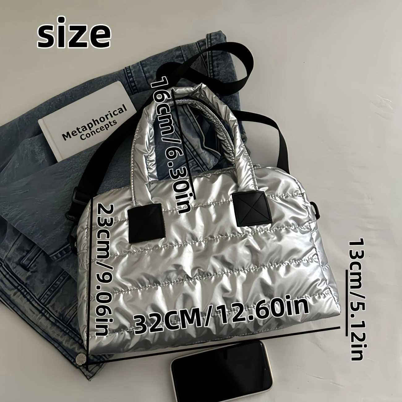 Stylish Ladies Spacious Tote Purse Glossy Finish Top Zip Removable Adjustable Strap Crossbody Single Shoulder Handheld Daily Y250730