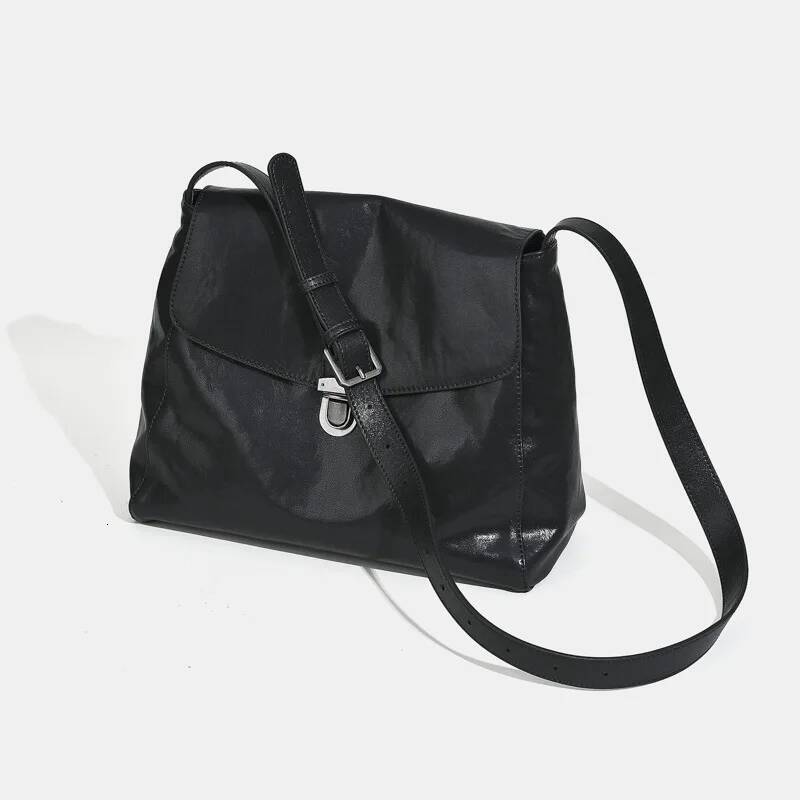 Genuine Leather Woman 2025 New High-Quality Soft Vegetable-Tanned Cowhide Shoulder Bag Large Capacity Casual Crossbody Bags