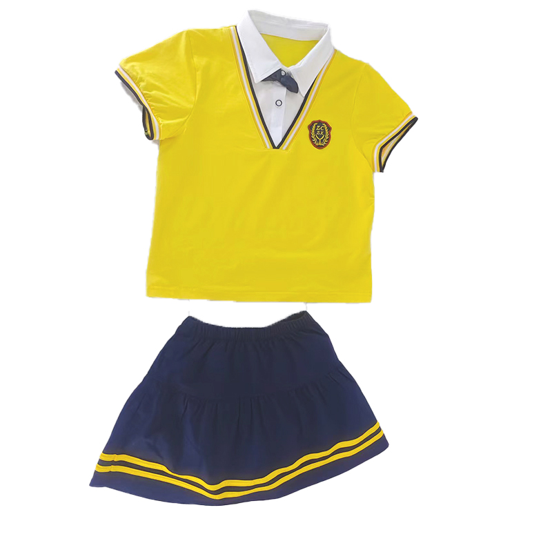 Summer New Design Customization Kindergarten Primary School Children Polo Shirt Uniform Clothing Men's and Women's Skirts School Uniform