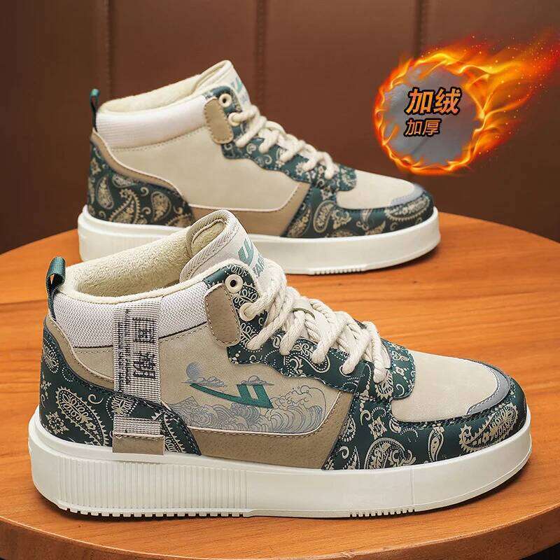 Winter wrap around the ankle veet, keeps warm Men's Trendy Versatile Casual Board Shoes Sole Surf