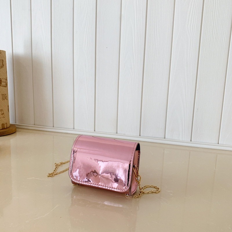 New Fashion Lacquer Leather Women's Long Stick Bag Texture Bright Color Single Shoulder Slant Small Square Bag Designer Bag Women's Crossbod