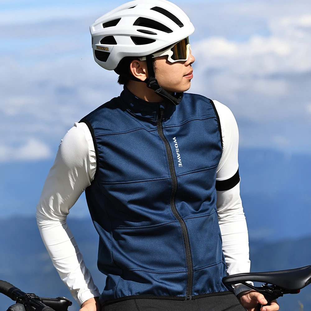 WOSAWE Cycling Vest Thermal Winter Bike Gilet Windproof Keep Warm Cycling Jacket Sleeveless No Pockets for Men and Women 250730