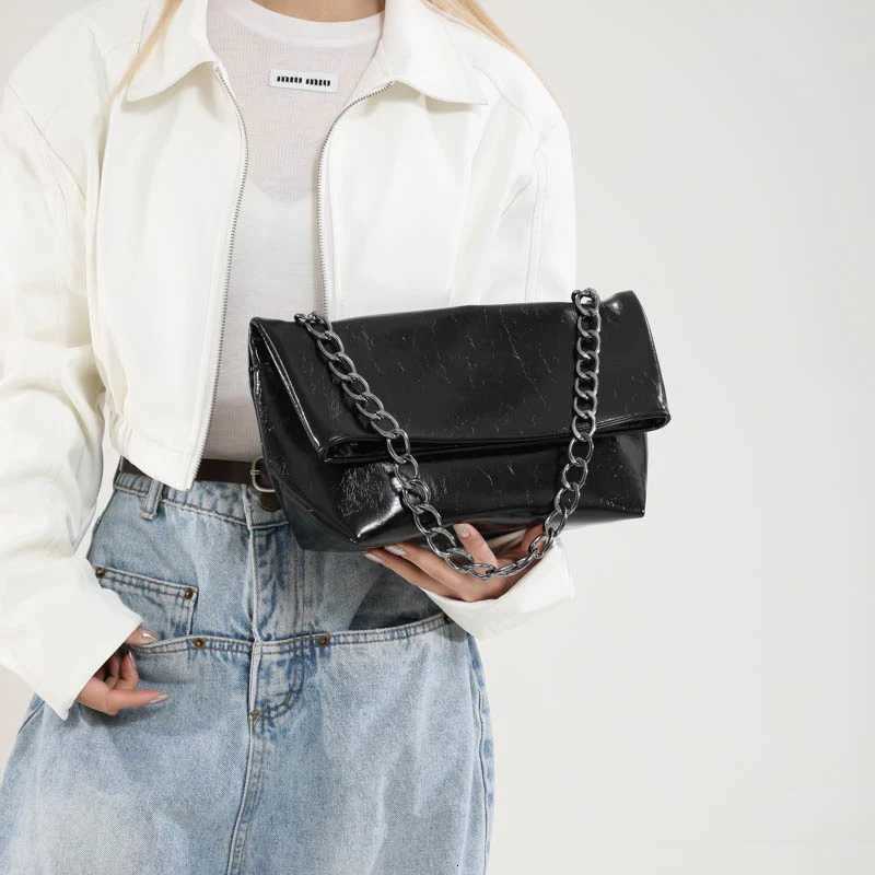 Burgundy Wen Chain Shoulder Side Bag PU Leather Handbag And Purse Fi Luxury Brand Lady Flap Sling Bag Daily Commuting Bag Y250730