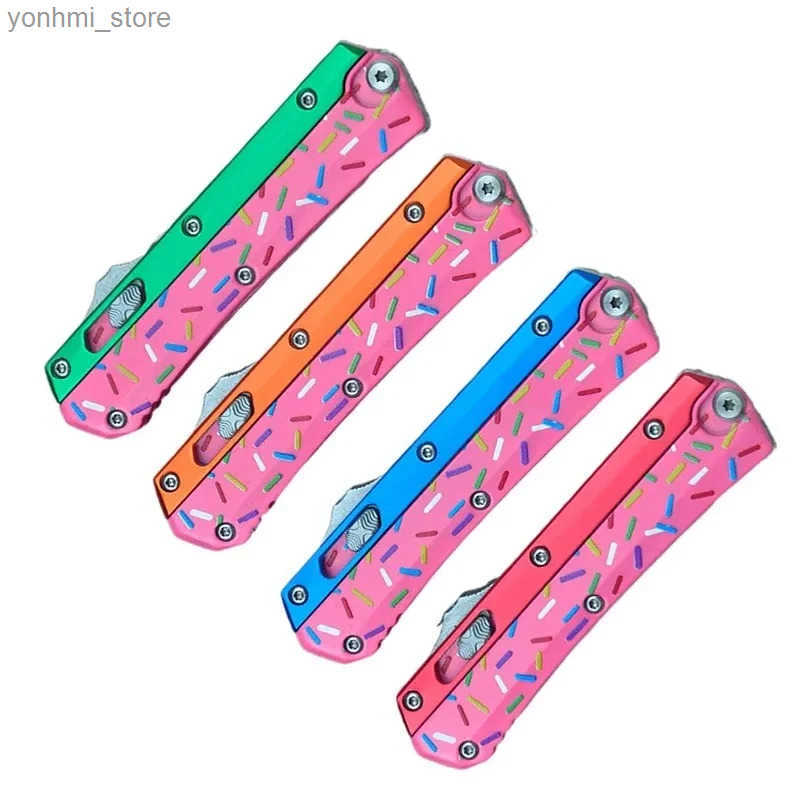 Micro OTF Snake God Donut Travel Knife Zinc Aluminum Alloy Handle Outdoor Camping Self Defense Tool Knife EDC Pocket Knife L250730