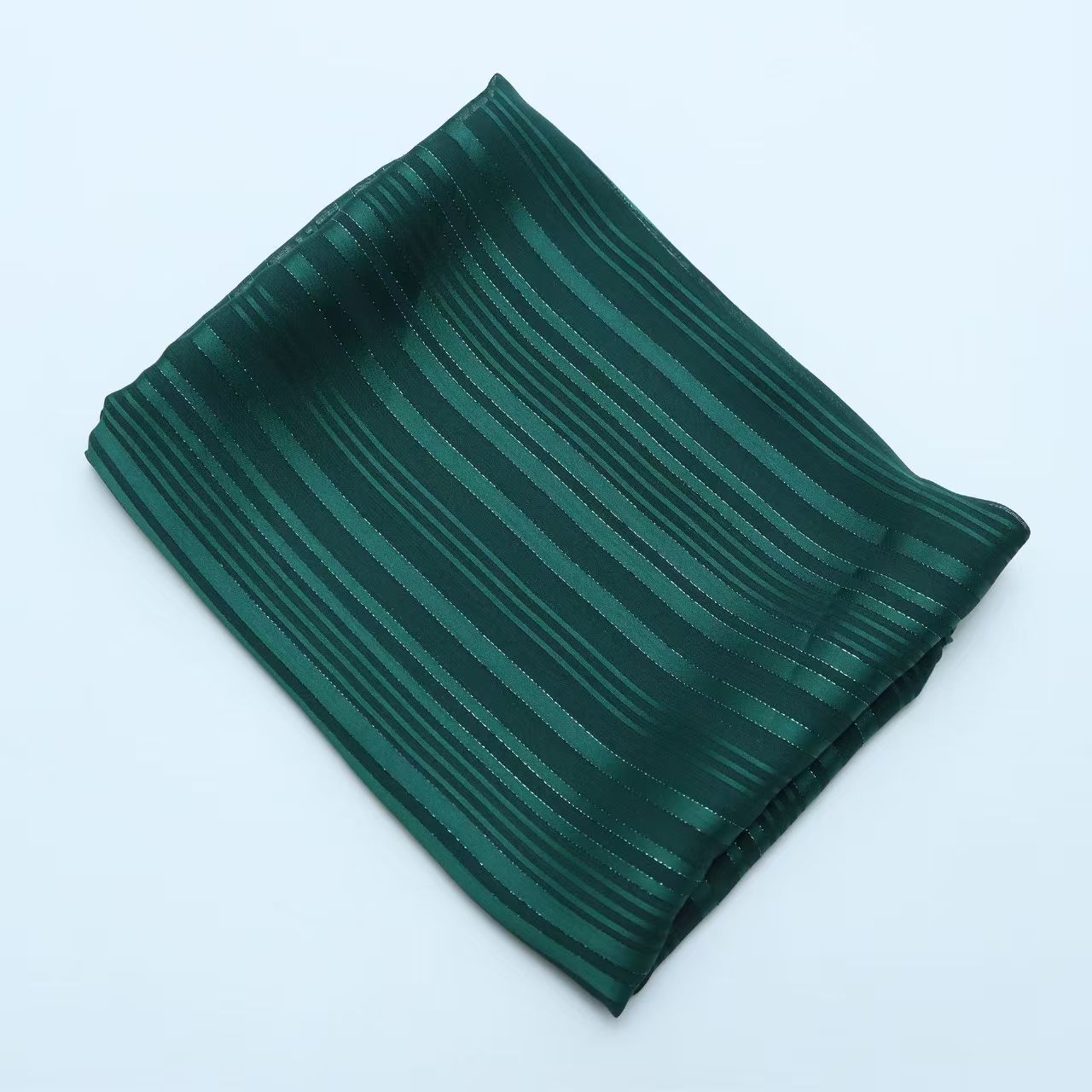 T1347 new pure color simple striped satin headscarf female summer thin chiffon silver scarf
