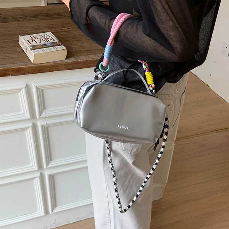Trendy Large Capacity Sports Messenger Bag Colored Rope Small Square Bag Simple Handbag Row Tote Bags Multi-layer Shoulder Bag Y250730