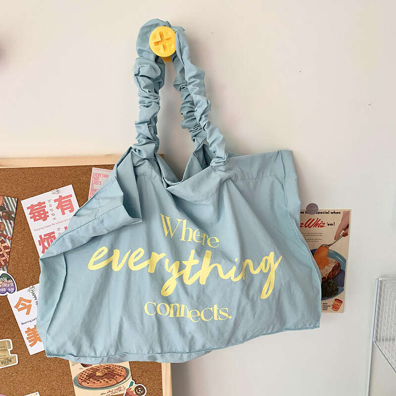 Crossbody Niche Design Canvas Large Capacity Tote Letter Commuter Student Cloth Drawstring Shoulder Bag