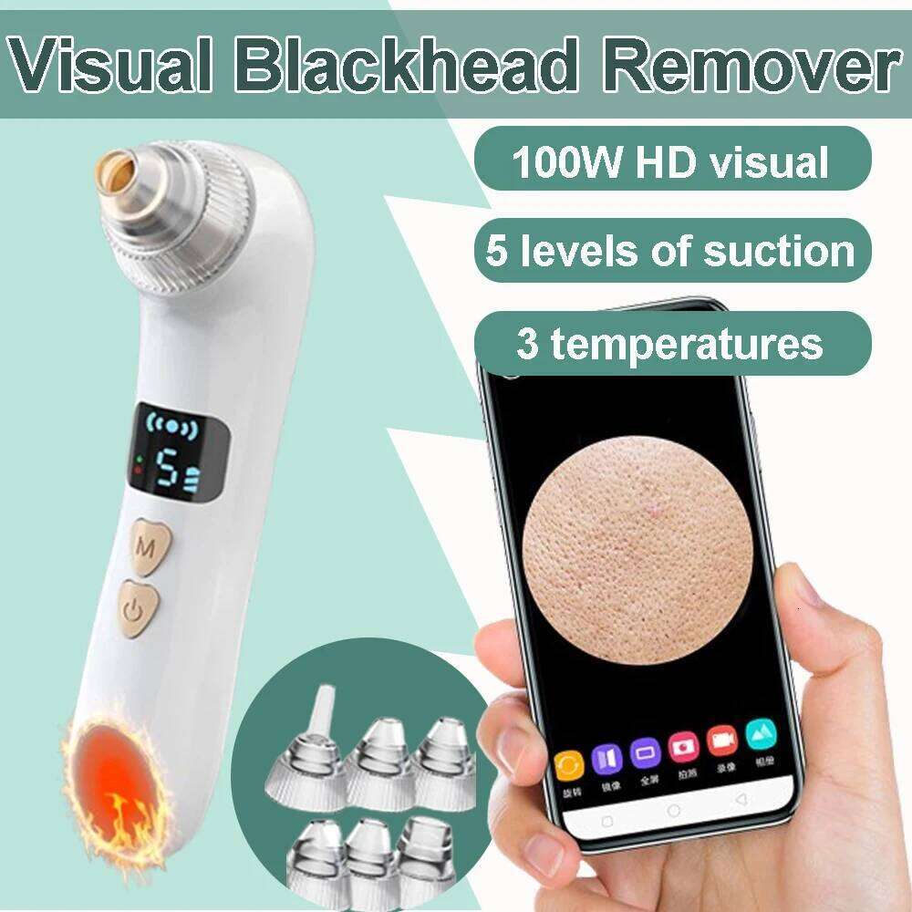 Visual Facial Deep Clean hine Blackheads and Acne Remover Heated Face Extractor Electric Blackhead Sucker