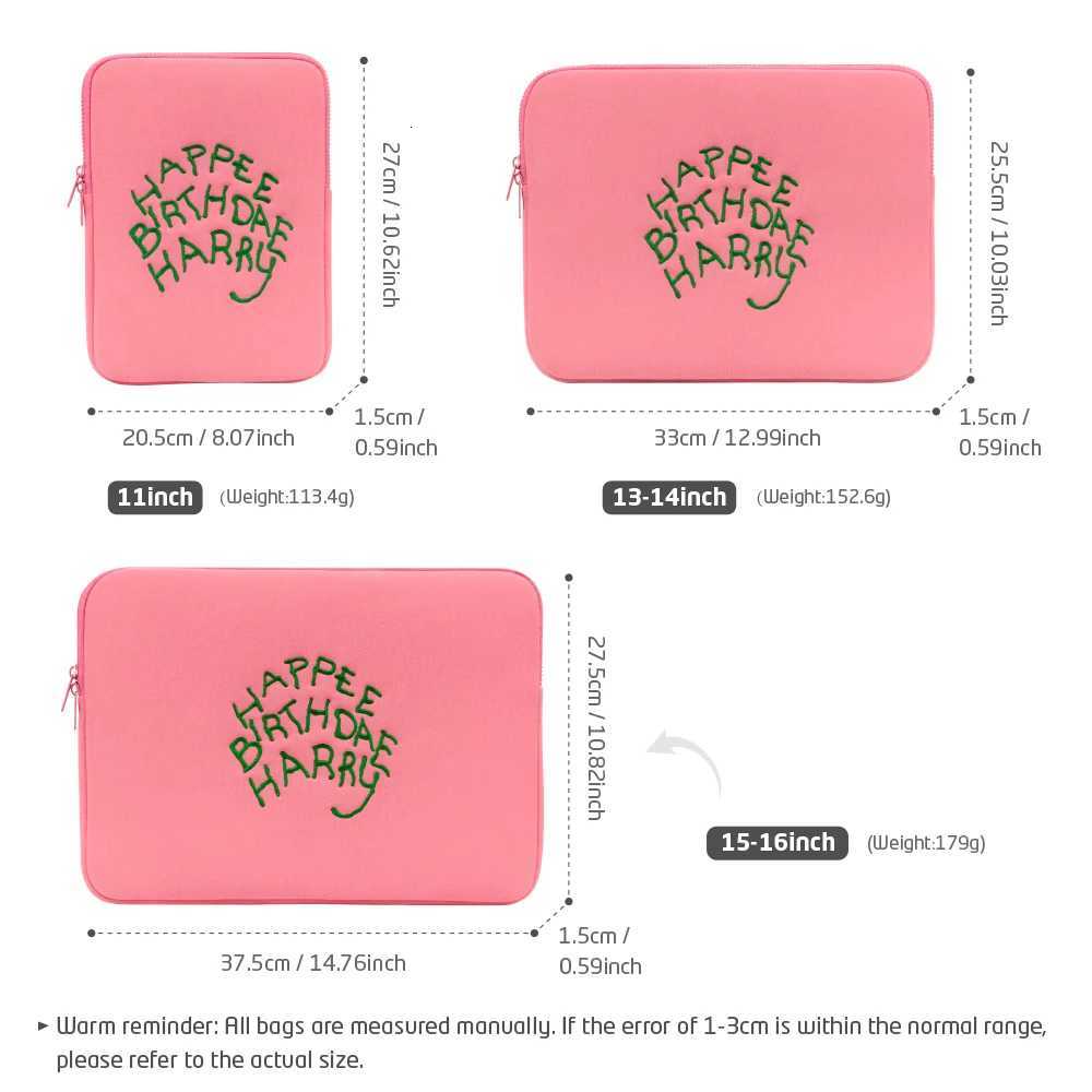 Cute Laptop Bag for MacBook Air Pro Retina 13 14 15 15.6 16 Inch HP Xiaomi Dell Lenovo Portable Off Laptop Sle y250730