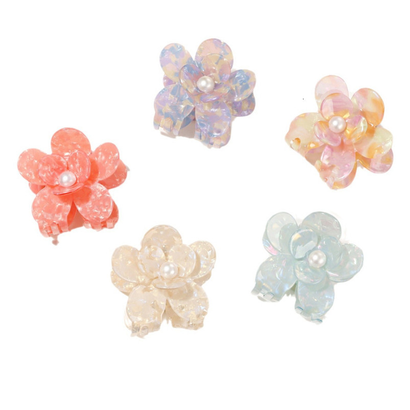 Goreisi for Women, Autumn and Winter Accessories, New Pearl Flower Hair Women's Back of Head Ponytail Claw Clip, Shark Clip