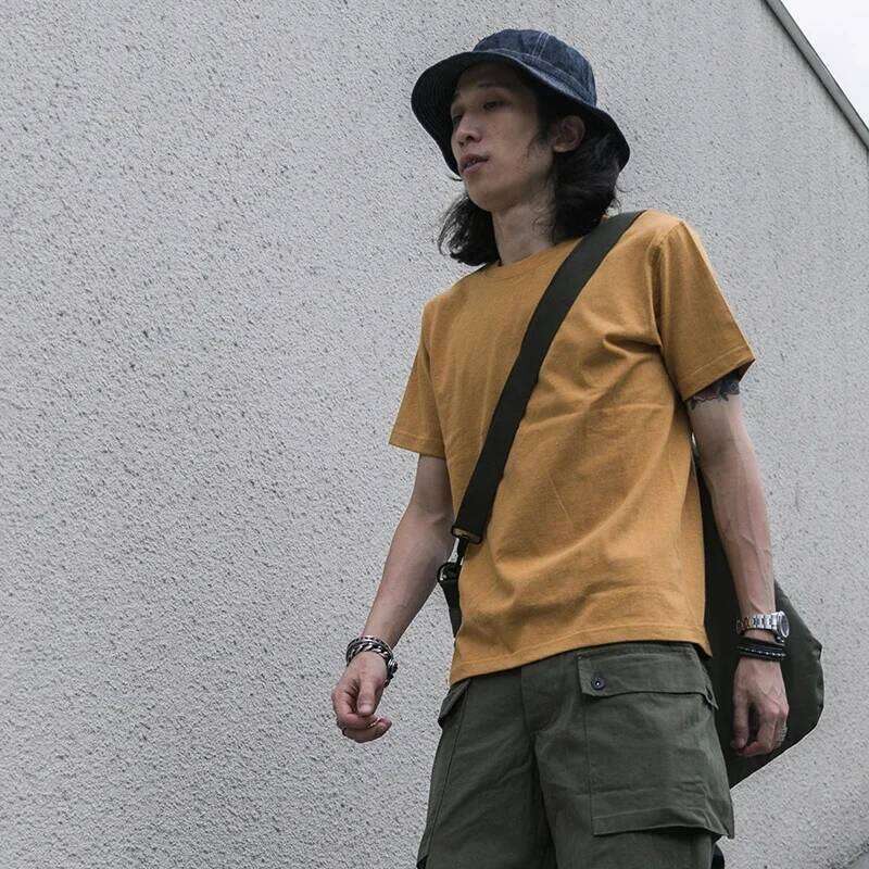 Non Stock 260g Seamless Tubular T-Shirts USA Cotton Crew Neck Short Sleeve Tee