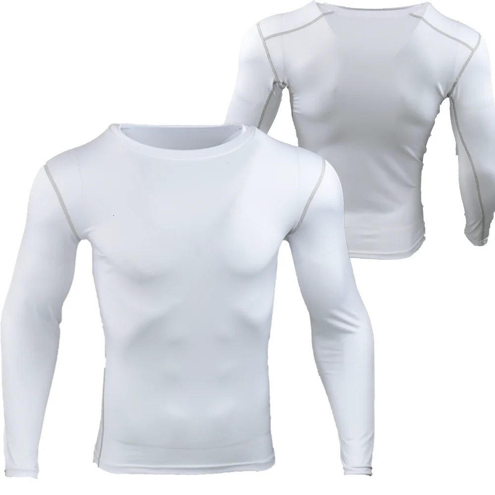 Men Compression Running TShirt Gym Sportswear Training Jogging Shirts Fitness Tight Long Sleeve Sport Tshirt Quick Dry Clothing w250729
