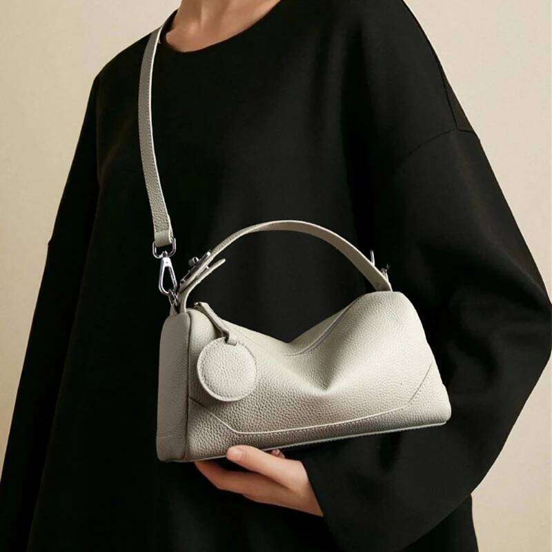 Burminsa Cowhide Genuine Leather Pillow Shoulder Crossbody Bags For Women 2025 Designer Top Handle Tote Ladies Handbags