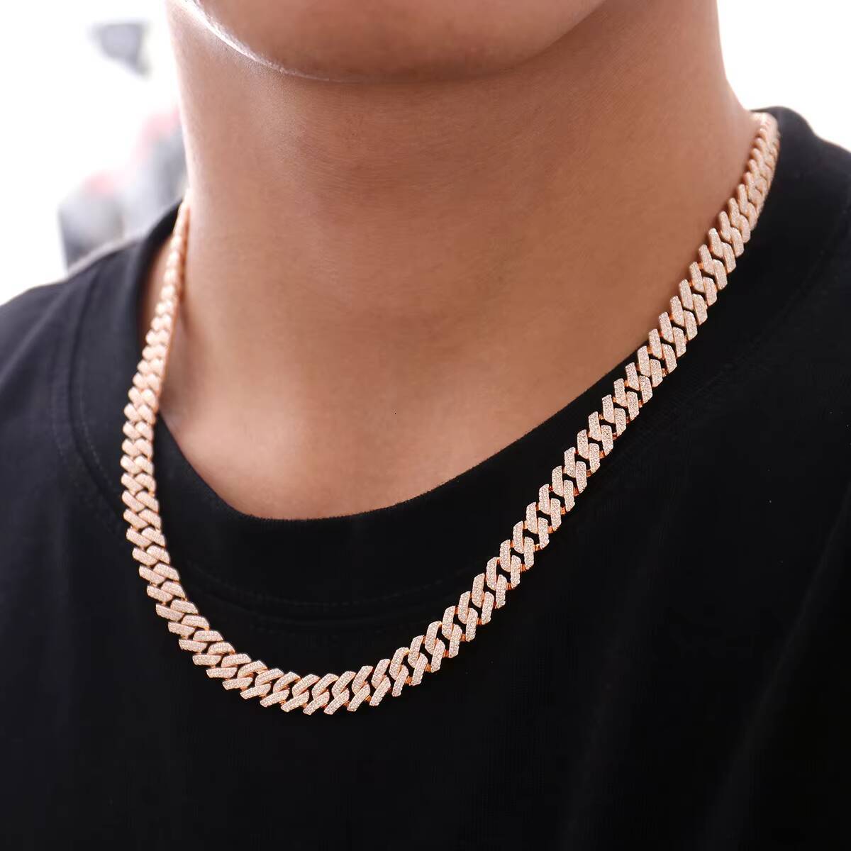 10mm 12mm Real 18k Gold Cuban Chain Link Customized Moissanite Diamond Hip Hop Jewelry Necklace with GRA Certified Bracelet