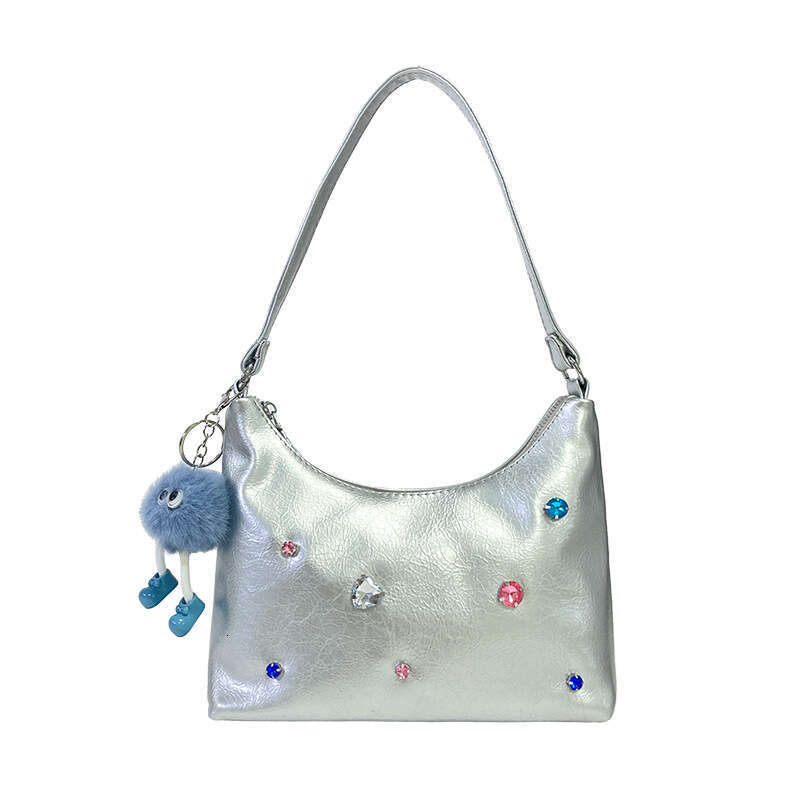 INS Bright Diamond Underarm Women's 2023 New Trend Niche Design Single Shoulder Crossbody Small Square Bag