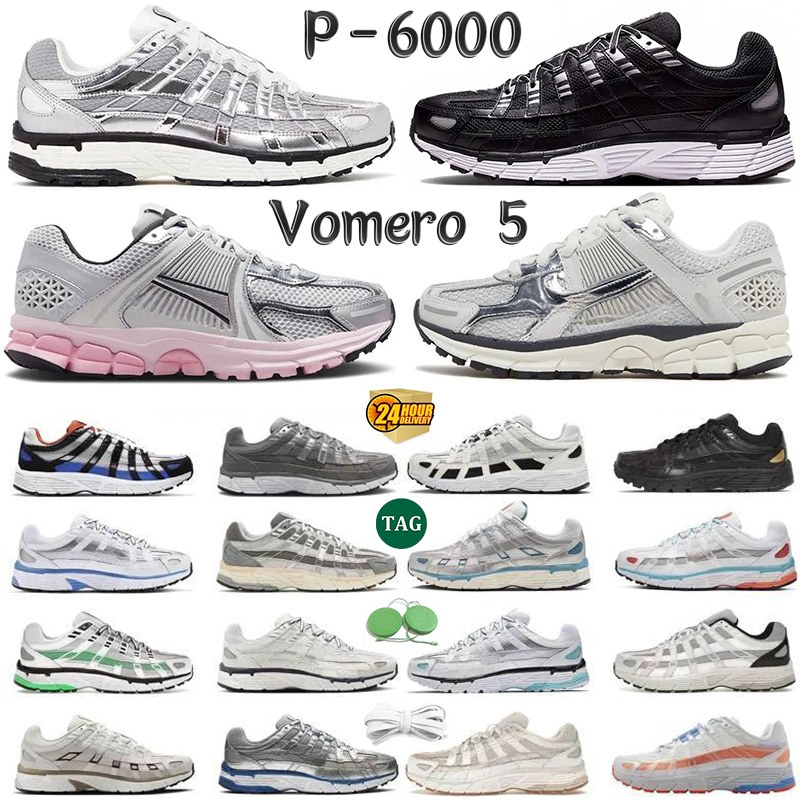 with Box Designer Shoes P6000 Running Shoes vomero 5 V5 Men Women Anthracite Grey Shadow grey Metallic Silver Triple White Trainer P 6000 Trainers Sneakers