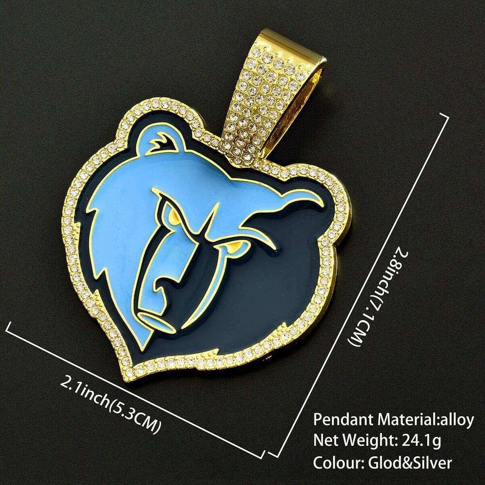 Alloy Necklace Personality Oil Drop Gray Bear Team Same Style Pendant Men's Hip Hop Accessory