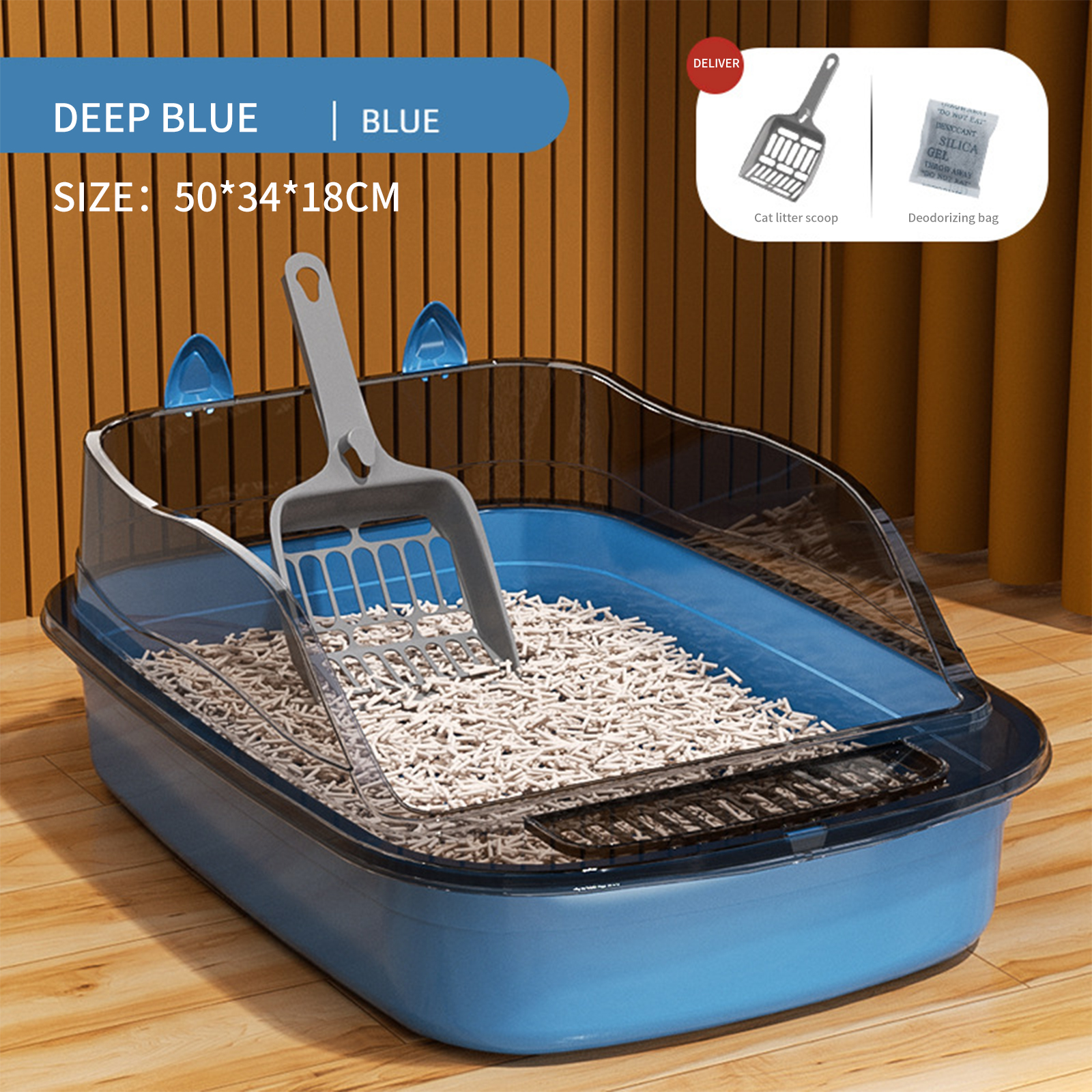 Pet supplies oversized high fence semi enclosed cat litter box thickened cat toilet extra large