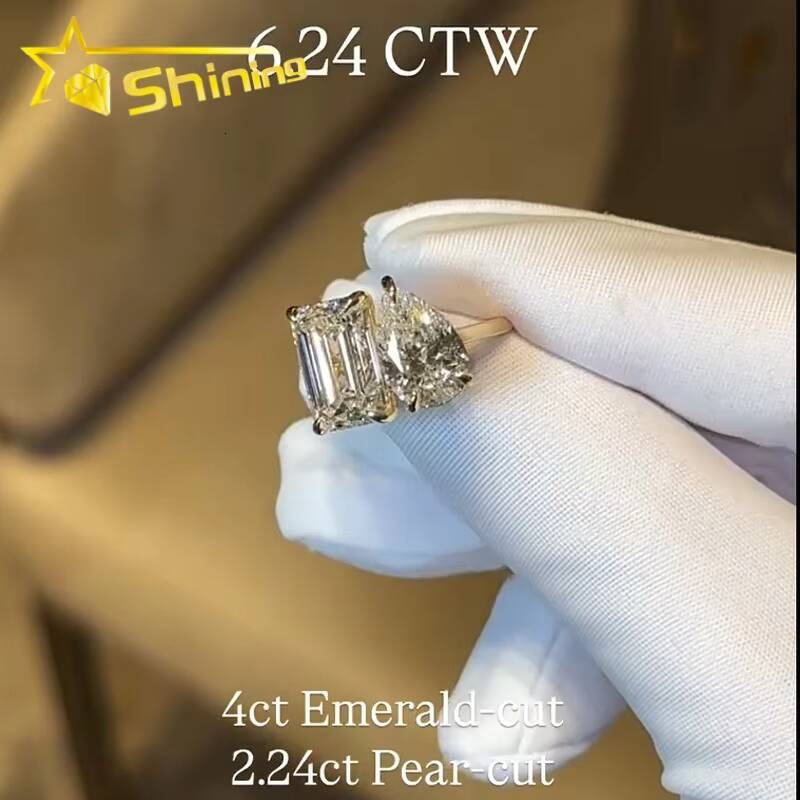 Hot Sale IGI CVD/HPHT Lab Diamonds Rings Custom Luxury 10K Real Gold Moissanite Diamonds Wedding/Engagement Rings