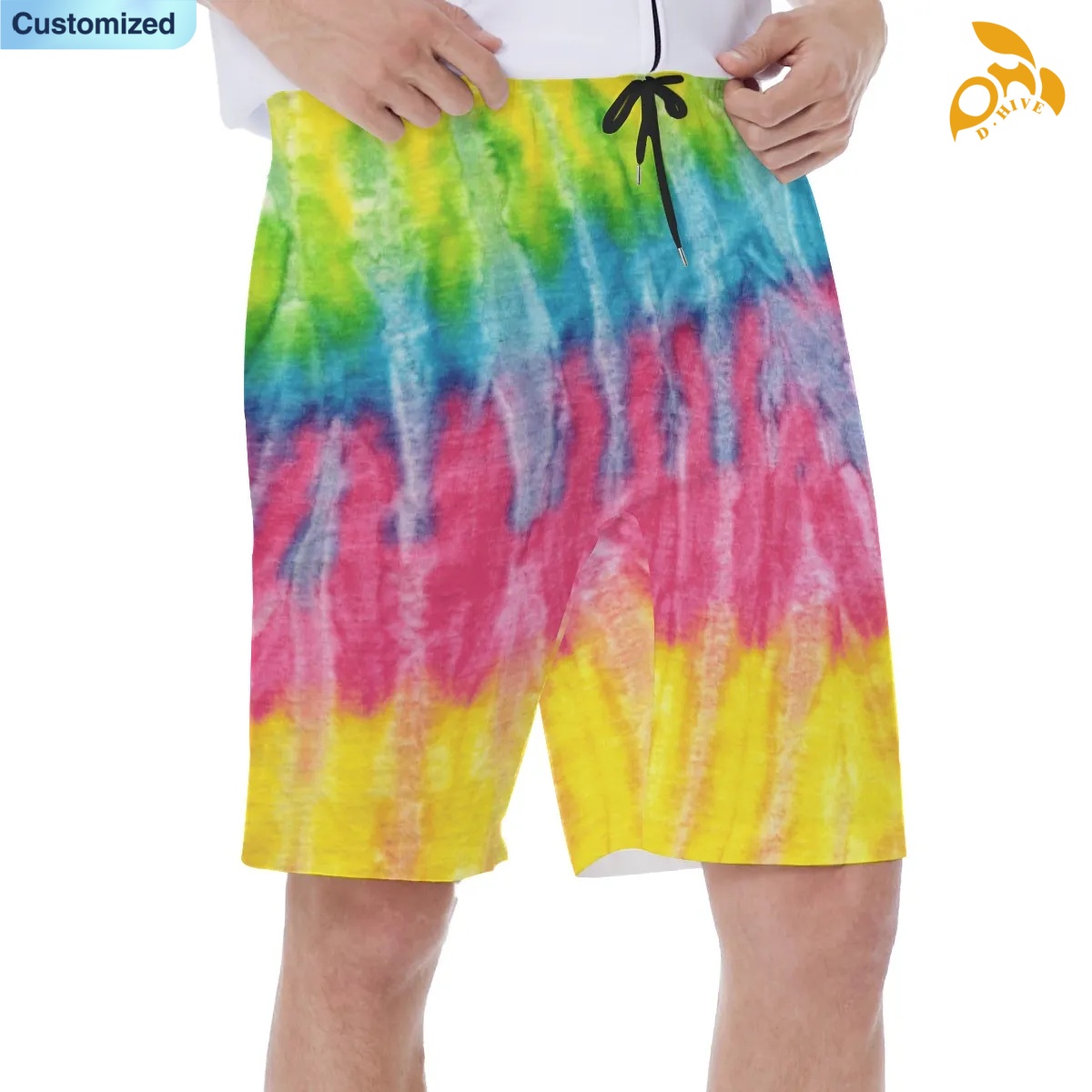 free shipping designer of customized Full-body printed men's beach shorts with lining with exquisite patterns from US