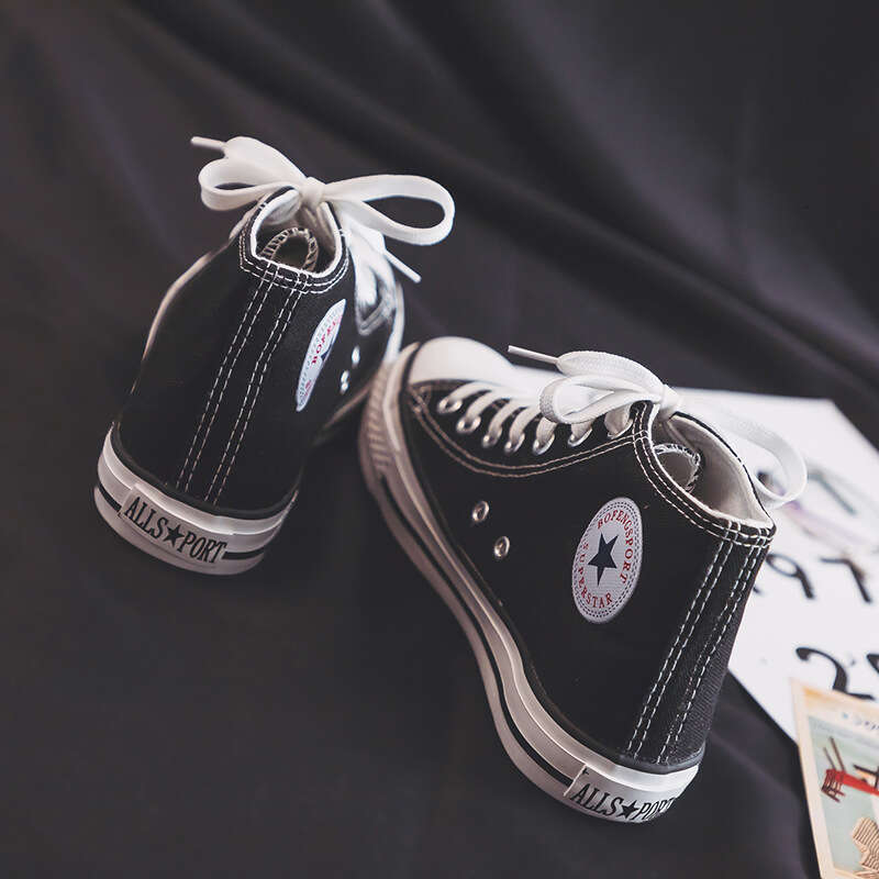 High-top Canvas Shoes for Women 2023 Spring and Autumn New Style Student Korean Version Ulzzang Trend Harajuku Versatile Ins Sneakers