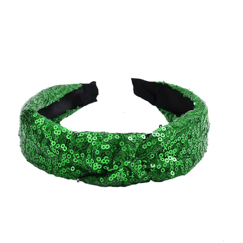 Simple Knot Cross Bow Colorful Sequin Women's Elegant Fabric Headband Hair Accessory