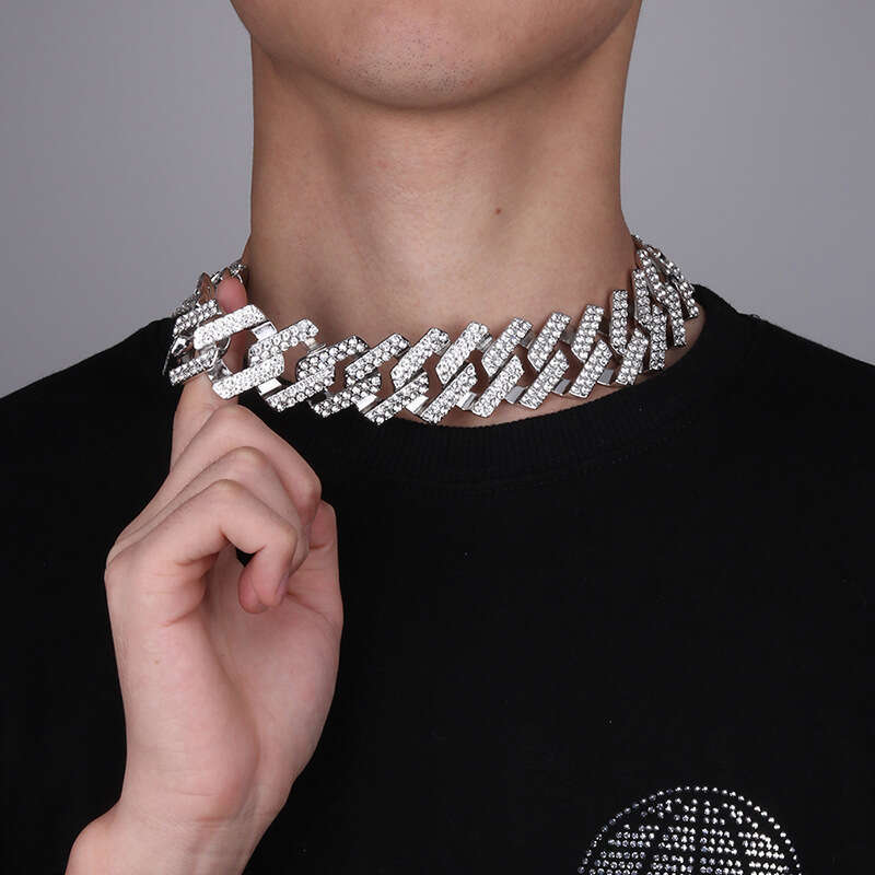 Hip Hop 30mm Extra Large Cuban Thick Chain Trendy Full Dia Men's Necklace