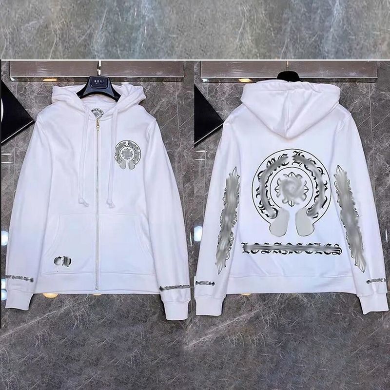 202525ss chrome hoodie Designer Hoodie Sanskrit embroidery Hoodies Men Jackets Long Sleeves Jacket Loose Outwear Coats Hoody Mens Woman Streetwear zip up hoodie