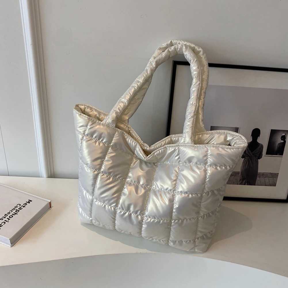 100% Cotton Linen Cotton Linen Bag Zipper Closure Plain Check Bag Gloss Surface Cloud Bubble Bag Basic Style for Shopping Traveling Y250730