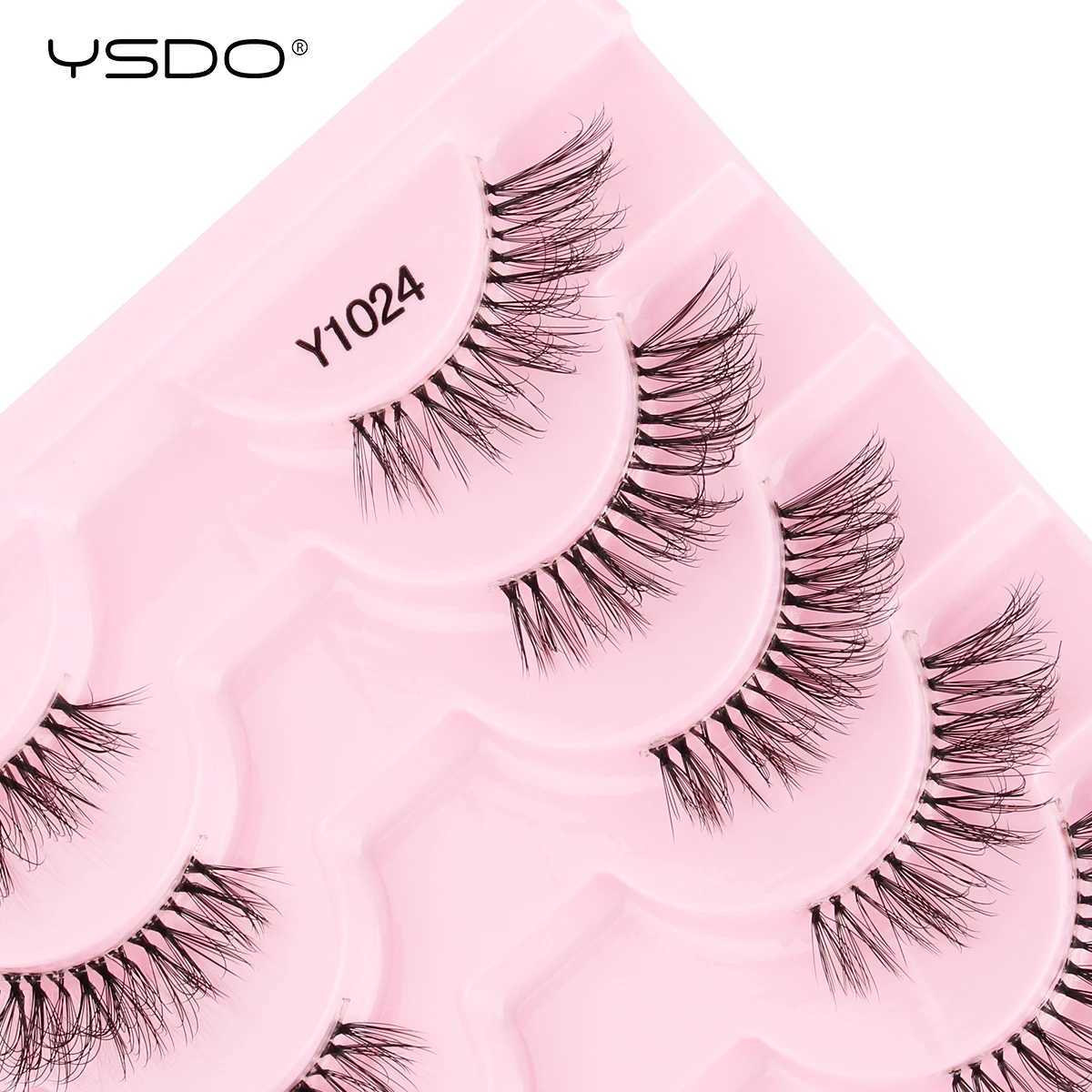3/10 Pairs Fox Eye Lashes 3D Mink Natural Lashes Soft Cat Eye Lashes Extension Fluffy Lashes Makeup Half Eyelashes Z250730