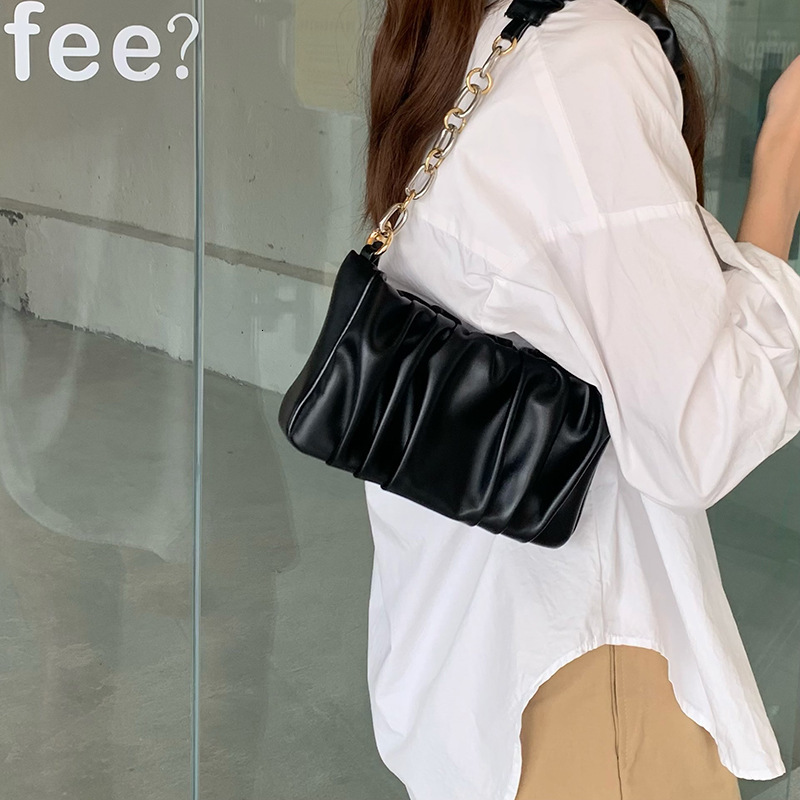 Designer Bag 2025 Niche Design New Summer Luxury Bag Women's Bag Soft Leather Cloud Bag Pleated Chain Bag Single Shoulder Crossbody Underarm Bag 