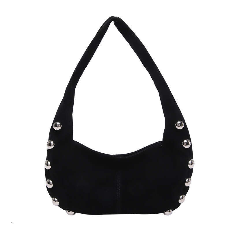 Rivet Niche Design Sense High-End Suede Fashion Underarm Women's Bag