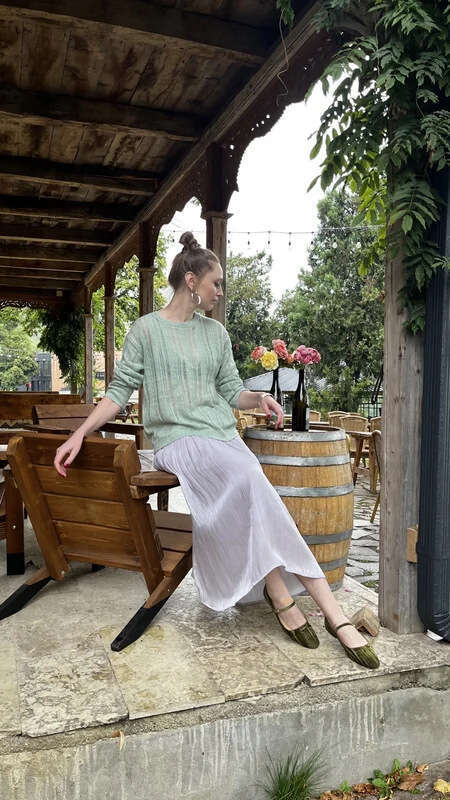 New Style Silky Glossy Midi French Elegant Versatile Pleated Mid-Length Skirt For Women Ins B5