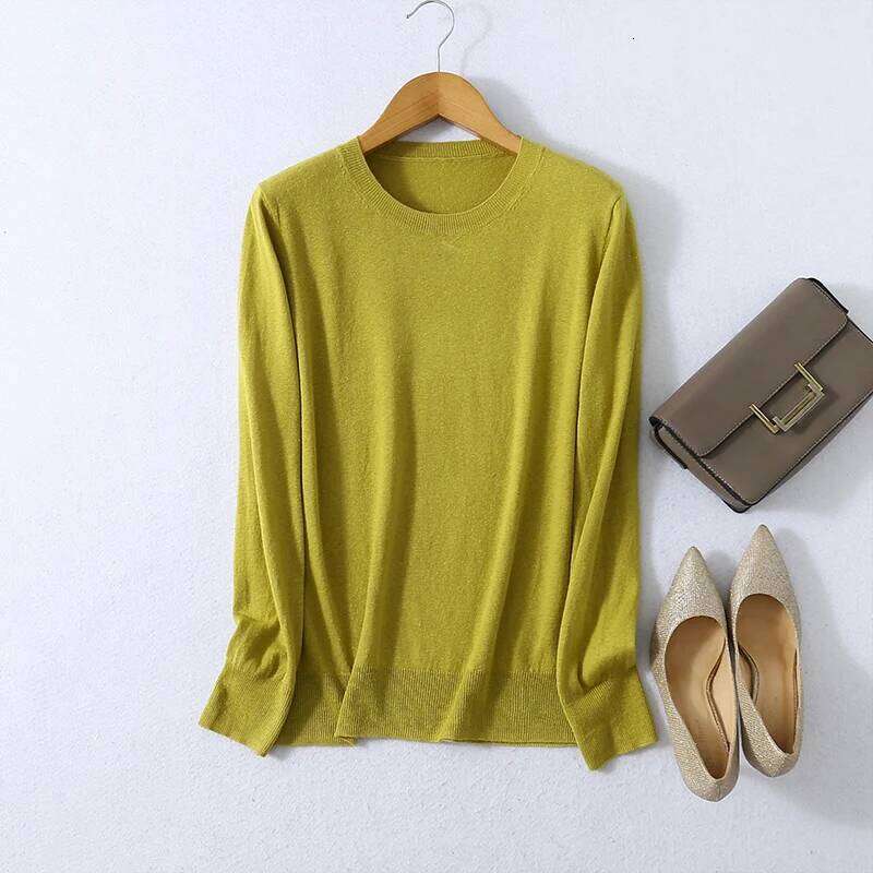 Designer Clothing 2025 Suyadream Woman Basic Silk And Cashmere Blend O Neck Pullovers Solid Sweaters 2024 Fall Winter Bottoming Shirts