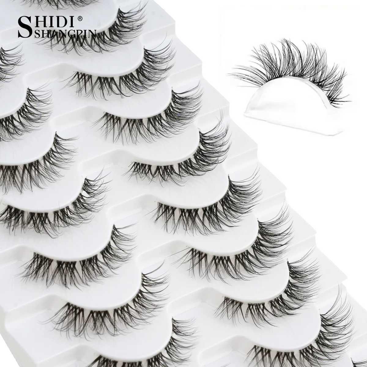 3/10 Pairs Cat Eye False Eyelashes Extension Soft Faux Cils Makeup Fluffy Fake Eyelash Handmade Natural Long 3D Mink Half Lashes Z250730