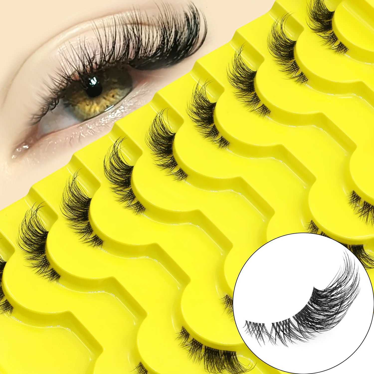3D Faux Mink Lashes Multipack GROINNEYA False Eyelashes Cat Eye Lashes Natural Long Half Eye Lashes Short Wispy Clear Band Lashes Z250730
