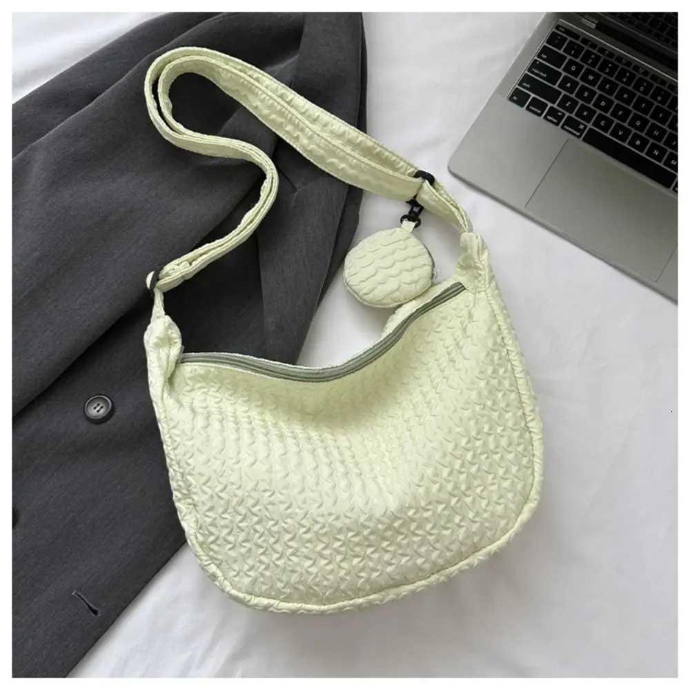 Ruched Design Sahel Bag Shoulder Bag Nylon Crossbody Bag Pleated Cloud Bag Korean Style Bag for Girl Wen Y250730